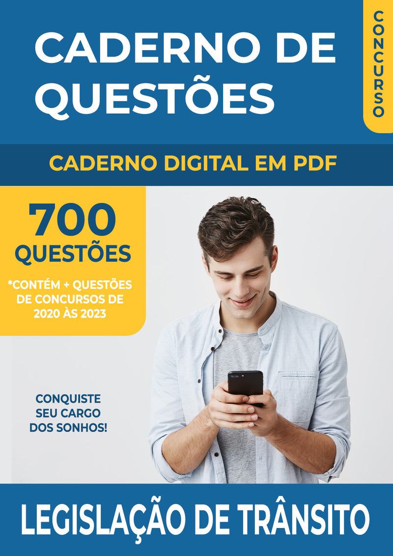 Caderno de Questões de Legislação de Trânsito com 700 Questões de Concursos Anteriores | loja123shop