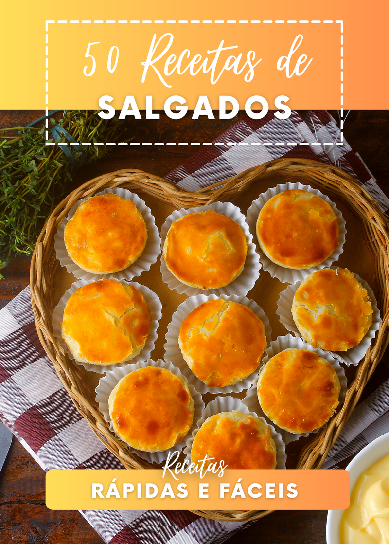 Ebook 50 Receitas de Salgados Rápidas e Fáceis | loja123shop