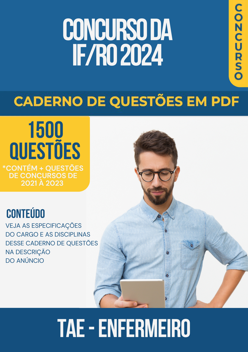 Apostila de Questões para Concurso da IF/RO 2024 para TAE Enfermeiro - Mais de 1.500 Questões Gabaritadas | loja123shop