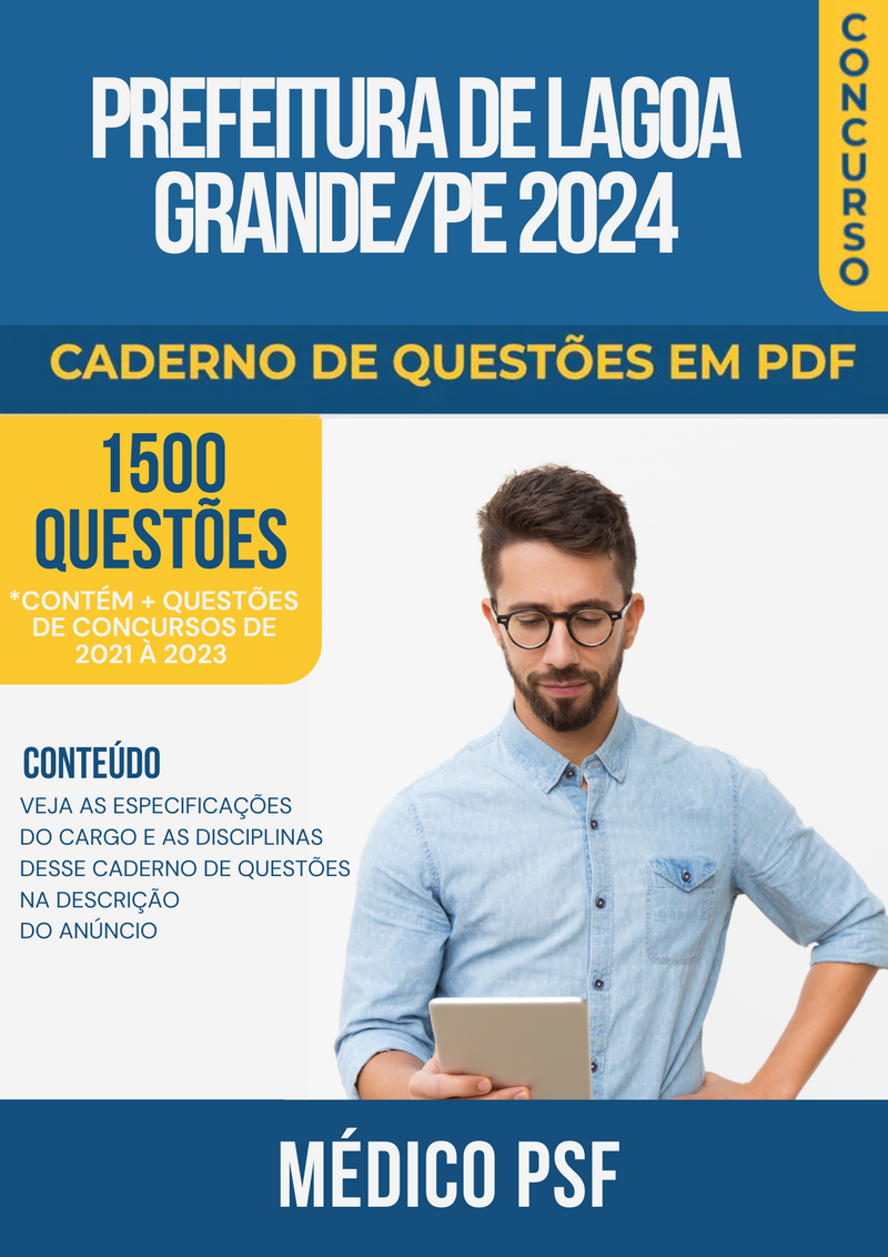 Apostila de Questões para Concurso da Prefeitura de Lagoa Grande/PE 2024 para Médico PSF - Mais de 1.500 Questões Gabaritadas | loja123shop