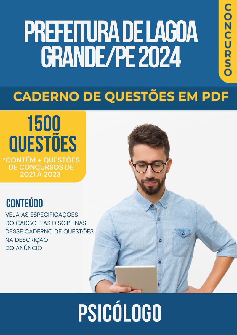 Apostila de Questões para Concurso da Prefeitura de Lagoa Grande/PE 2024 para Psicólogo - Mais de 1.500 Questões Gabaritadas | loja123shop