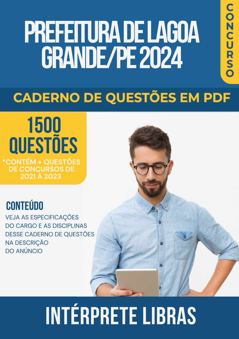 Apostila de Questões para Concurso da Prefeitura de Lagoa Grande/PE 2024 para Intérprete Libras - Mais de 1.500 Questões Gabaritadas | loja123shop