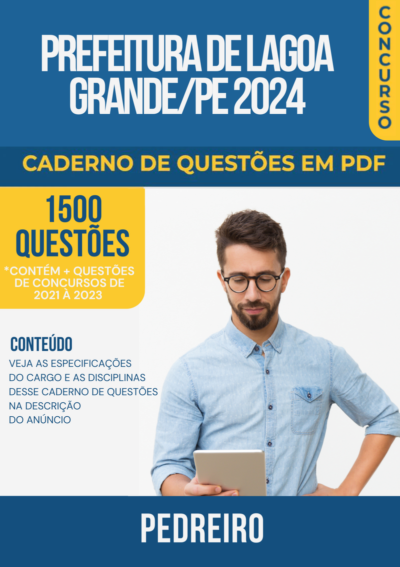 Apostila de Questões para Concurso da Prefeitura de Lagoa Grande/PE 2024 para Pedreiro - Mais de 1.500 Questões Gabaritadas | loja123shop