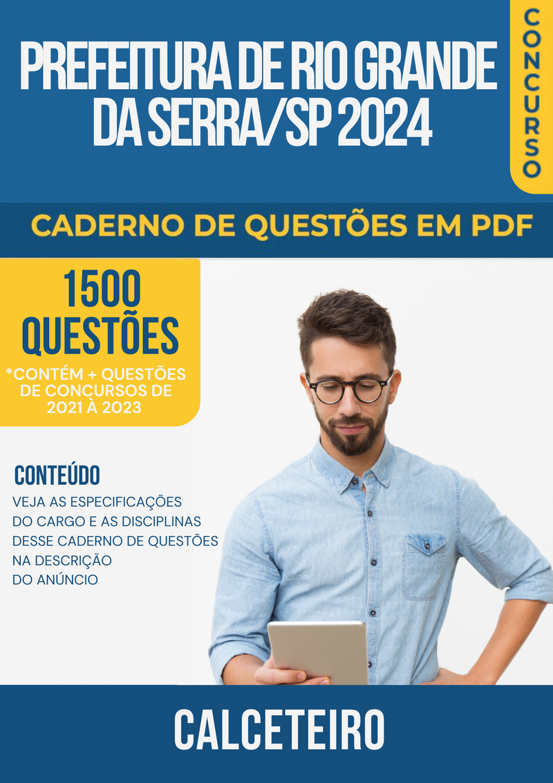 Apostila de Questões para Concurso da Prefeitura de Rio Grande da Serra/SP 2024 para Calceteiro - Mais de 1.500 Questões Gabaritadas | loja123shop