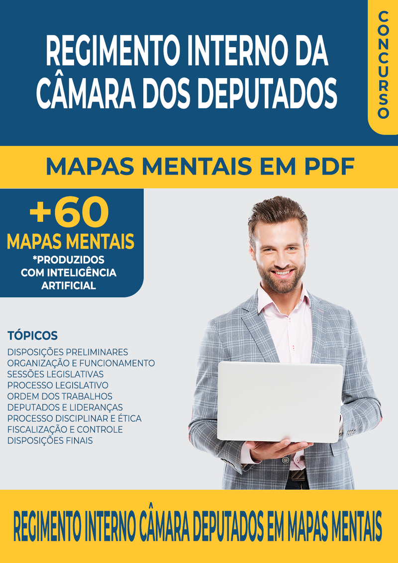 Pacote com 60 Mapas Mentais do Regimento Interno da Câmara dos Deputados | loja123shop