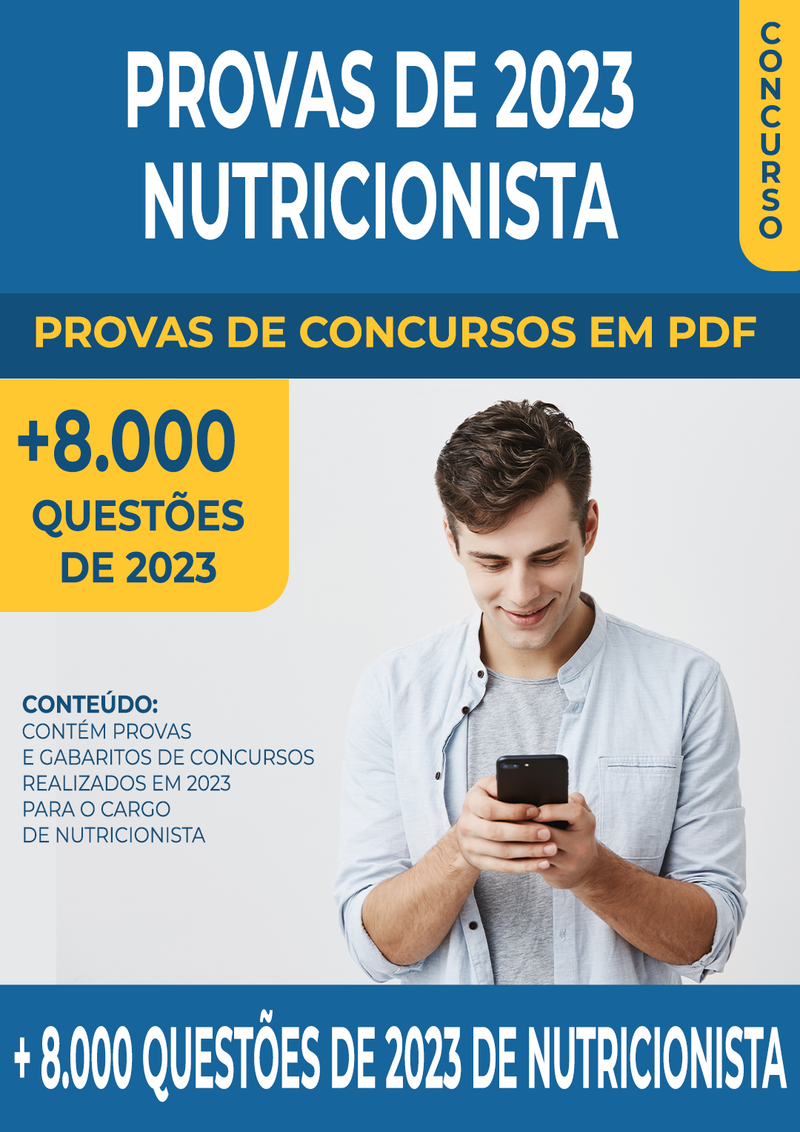 Pacote de Provas de Concursos de 2023 para o Cargo de Nutricionista contendo mais de 8.000 Questões Gabaritadas | loja123shop