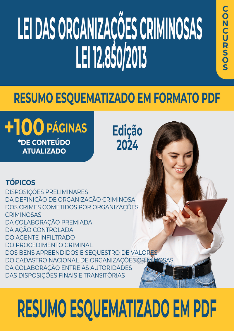Resumo Esquematizado da Lei das Organizações Criminosas - Lei 12.850/2013 | loja123shop