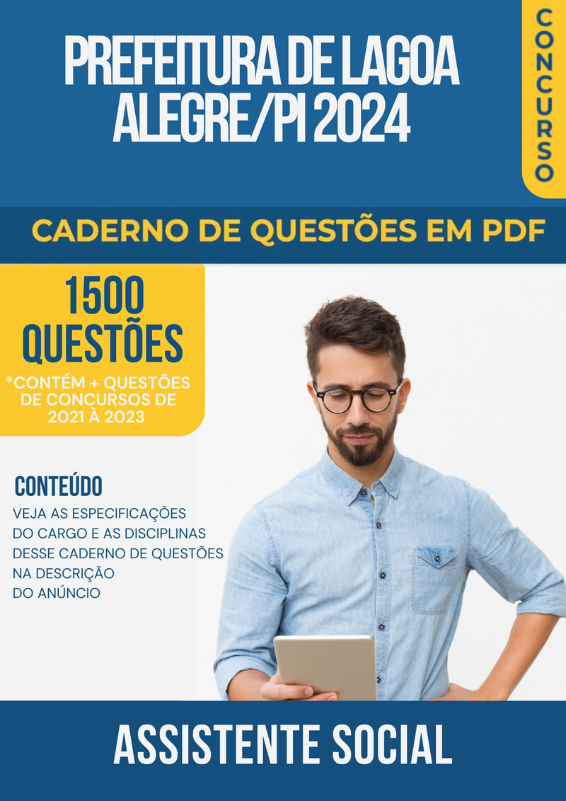 Apostila de Questões para Concurso da Prefeitura de Lagoa Alegre/PI 2024 Assistente Social- Mais de 1.500 Questões Gabaritadas | loja123shop