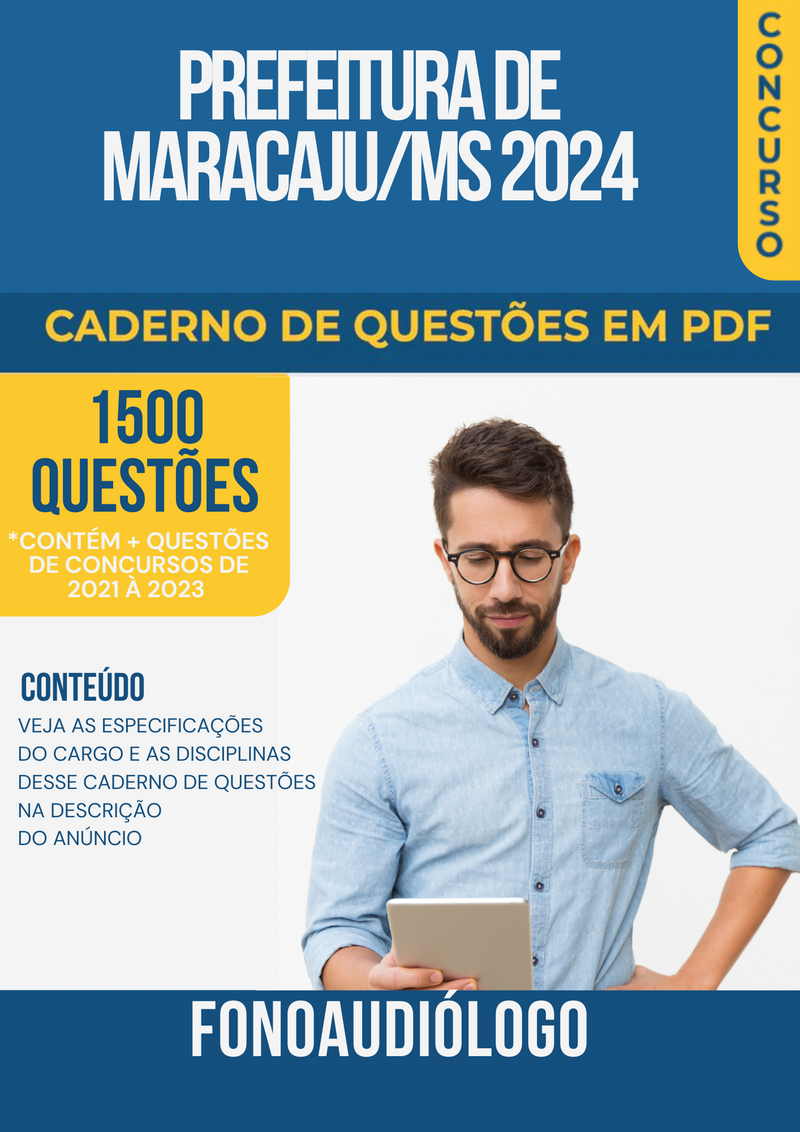 Apostila de Questões para Concurso da Prefeitura de Maracaju/MS 2024 Fonoaudiólogo - Mais de 1.500 Questões Gabaritadas | loja123shop