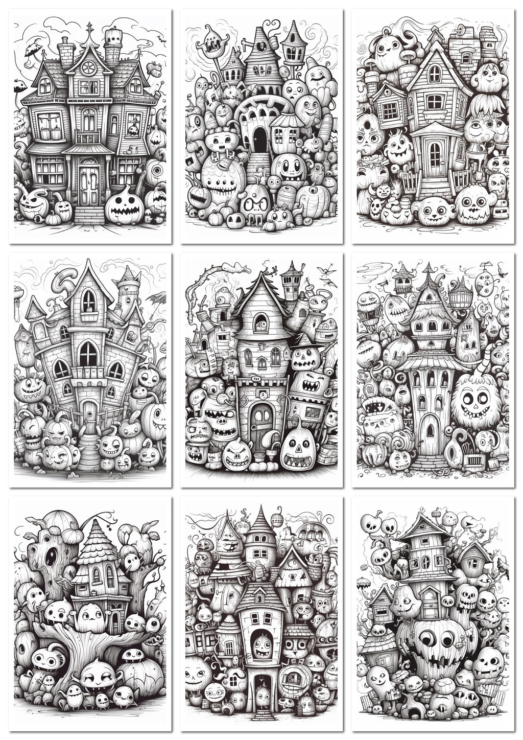  Livro de colorir 50 desenhos de Halloween para colorir