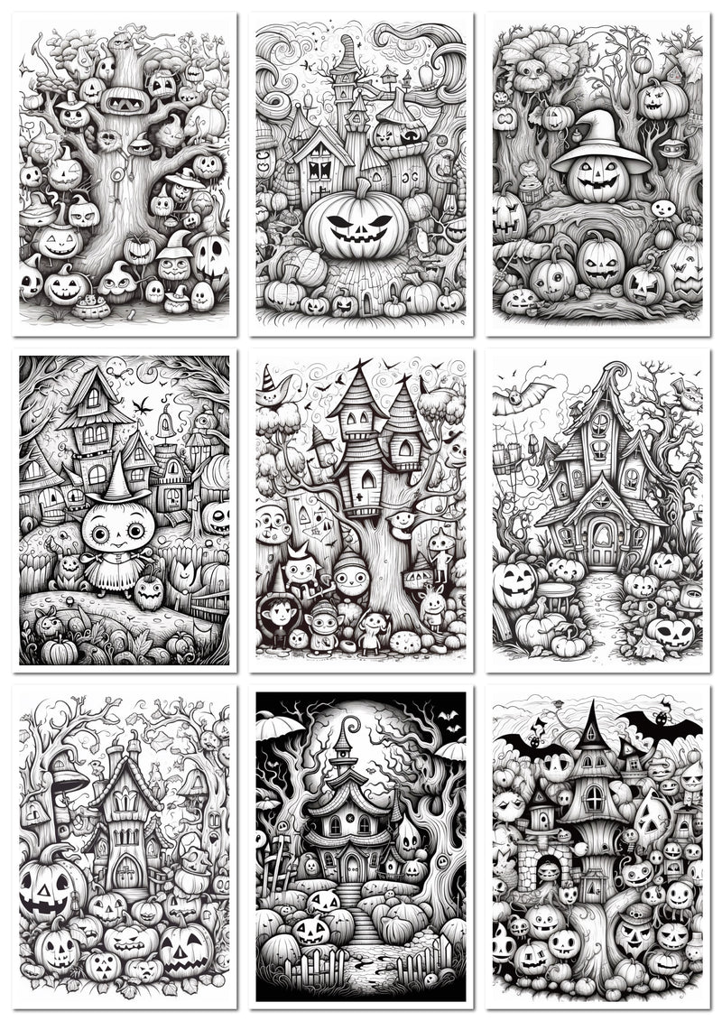  Livro de colorir 50 desenhos de Halloween para colorir