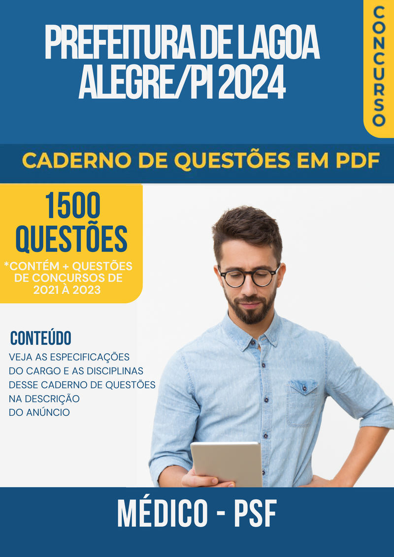 Apostila de Questões para Concurso da Prefeitura de Lagoa Alegre/PI 2024 Médico-PSF- Mais de 1.500 Questões Gabaritadas | loja123shop