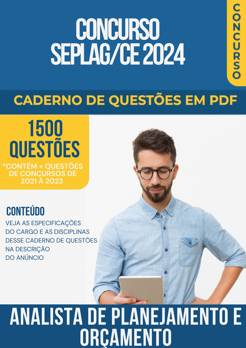 Apostila de Questões para Concurso da SEPLAG/CE Analista de Planejamento e Orçamento- Mais de 1.500 Questões Gabaritadas | loja123shop