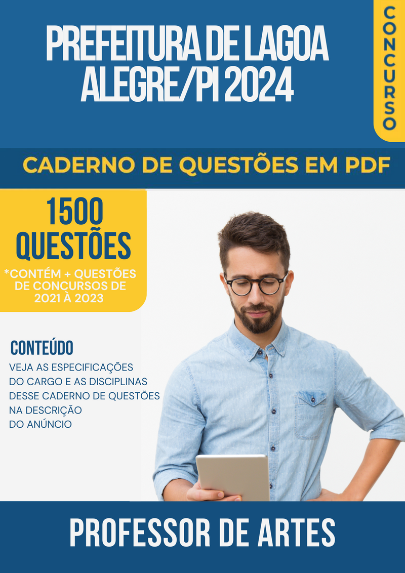 Apostila de Questões para Concurso da Prefeitura de Lagoa Alegre/PI 2024 Professor de Artes- Mais de 1.500 Questões Gabaritadas | loja123shop