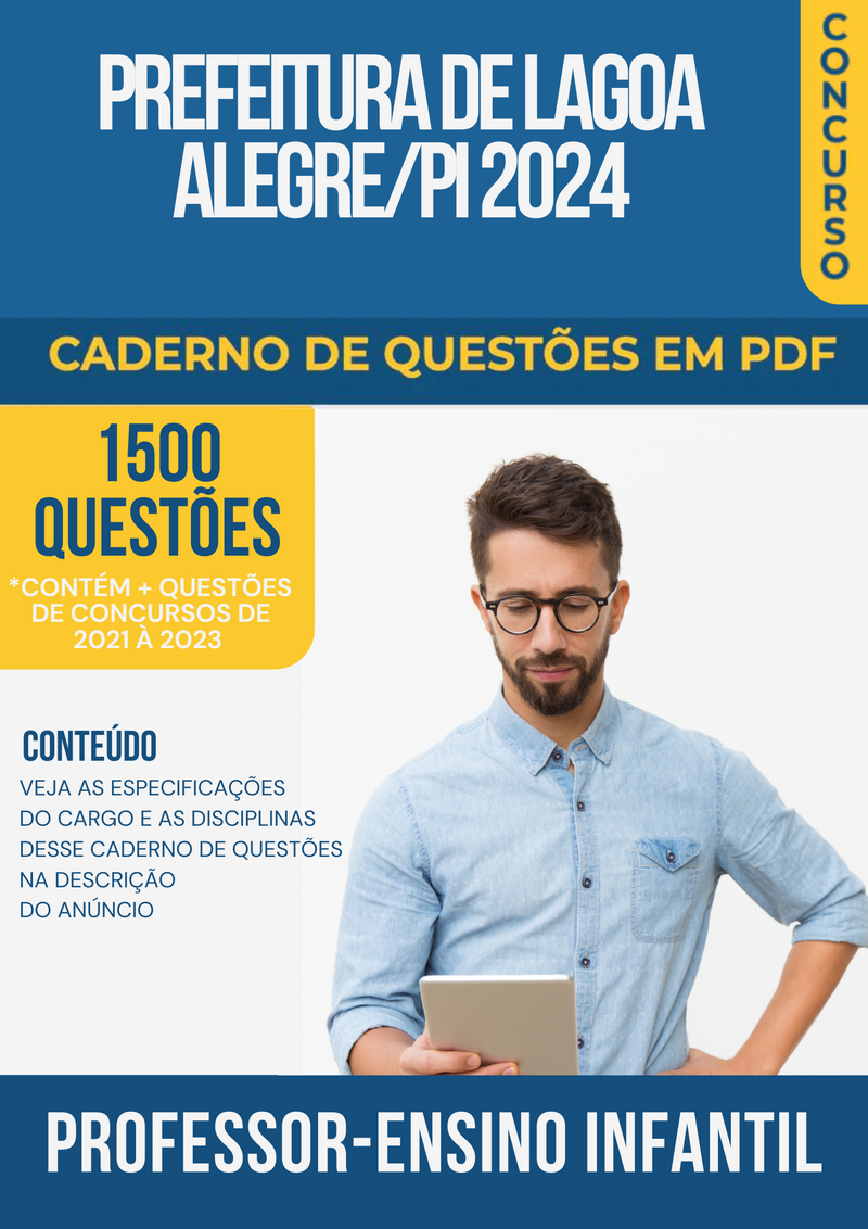 Apostila de Questões para Concurso da Prefeitura de Lagoa Alegre/PI 2024 Professor de Ensino Infantil- Mais de 1.500 Questões Gabaritadas | loja123shop