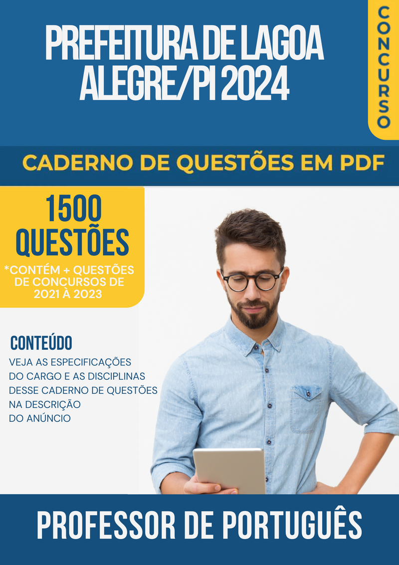 Apostila de Questões para Concurso da Prefeitura de Lagoa Alegre/PI 2024 Professor de Português- Mais de 1.500 Questões Gabaritadas | loja123shop