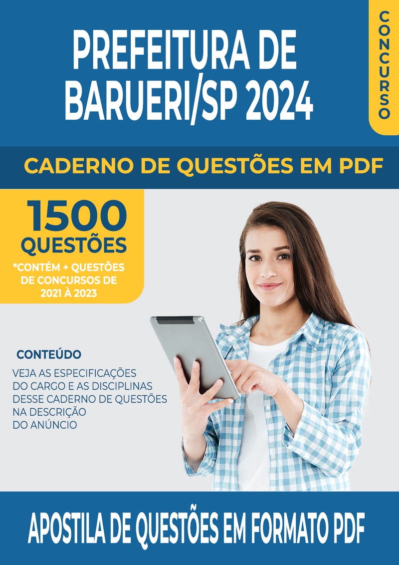 Apostila de Questões para Concurso da Prefeitura de Barueri/SP 2024 para Psicopedagogo - Mais de 1.500 Questões Gabaritadas | loja123shop