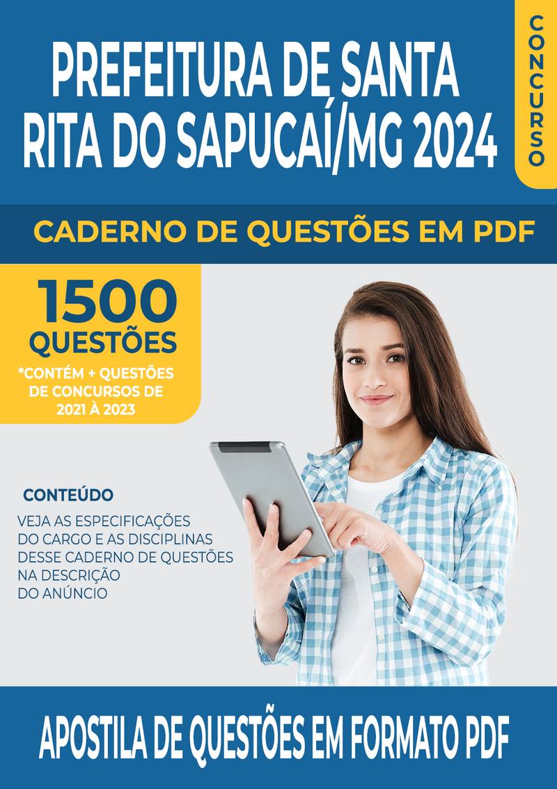 Apostila de Questões para Concurso da Prefeitura de Santa Rita do Sapucaí/MG 2024 para Professor de Biologia - Mais de 1.500 Questões Gabaritadas | loja123shop
