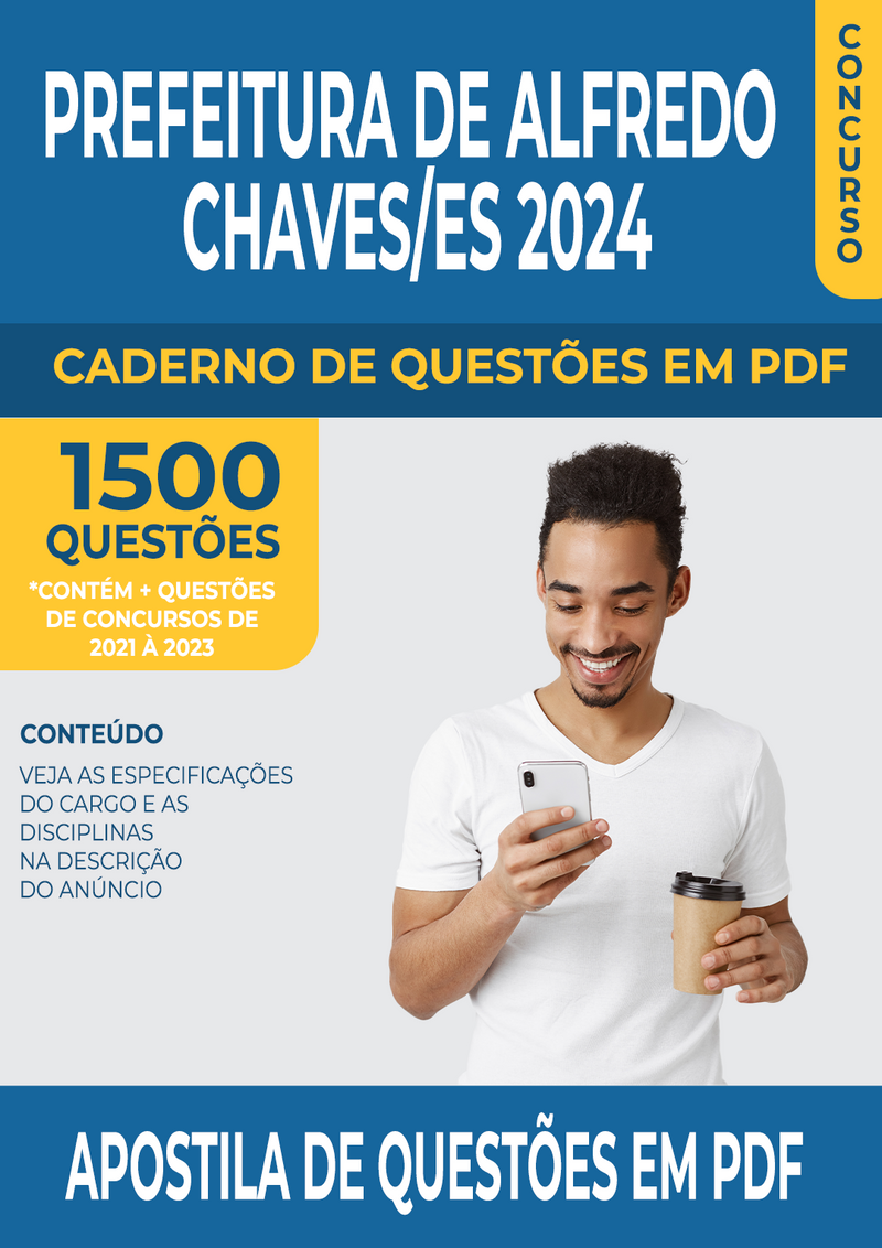 Apostila de Questões para Concurso da Prefeitura de Alfredo Chaves/ES 2024 para Farmacêutico - Mais de 1.500 Questões Gabaritadas | loja123shop