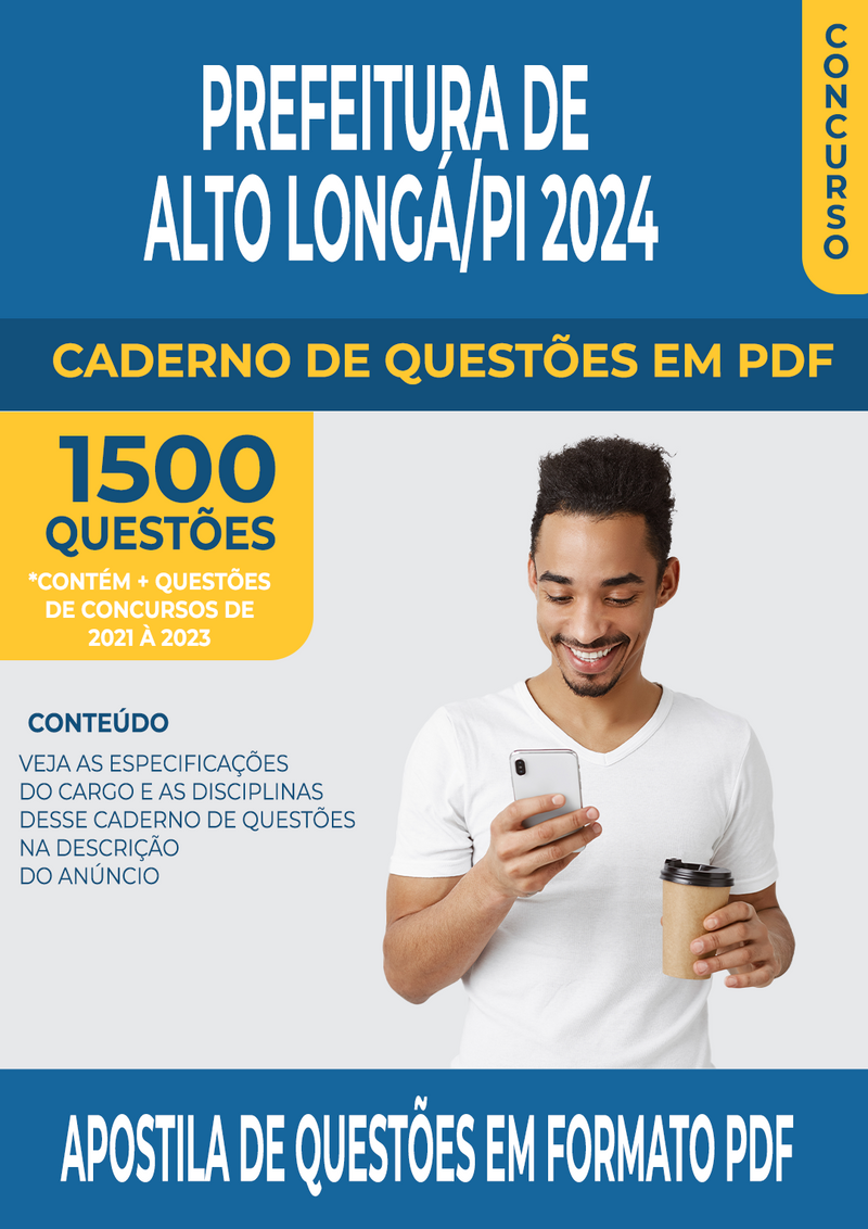 Apostila de Questões para Concurso da Prefeitura de Alto Longá/PI 2024 para Professor de Língua Portuguesa - Mais de 1.500 Questões Gabaritadas | loja123shop