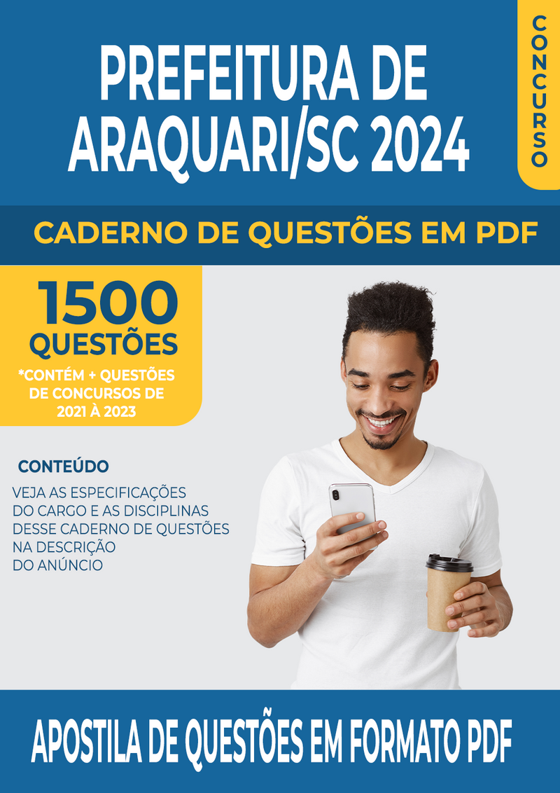 Apostila de Questões para Concurso da Prefeitura de Araquari/SC 2024 para Farmacêutico NASF - Mais de 1.500 Questões Gabaritadas | loja123shop