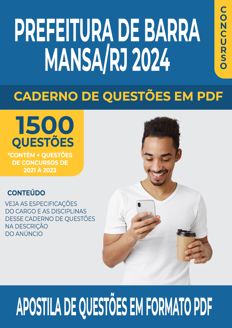 Apostila de Questões para Concurso da Prefeitura de Barra Mansa/RJ 2024 para Agente de Trânsito - Mais de 1.500 Questões Gabaritadas | loja123shop