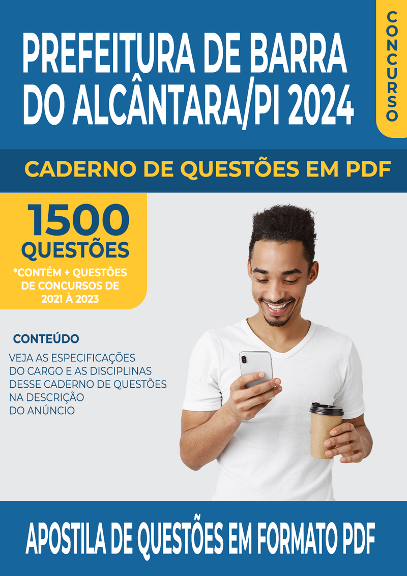 Apostila de Questões para Concurso da Prefeitura de Barra do Alcântara/PI 2024 para Professor de Língua Inglesa - Mais de 1.500 Questões Gabaritadas | loja123shop