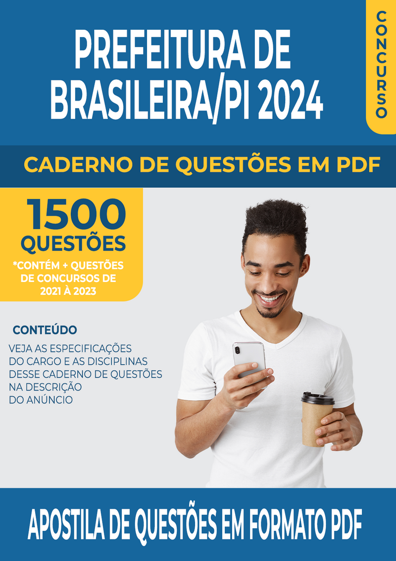 Apostila de Questões para Concurso da Prefeitura de Brasileira/PI 2024 para Professor de Geografia - Mais de 1.500 Questões Gabaritadas | loja123shop