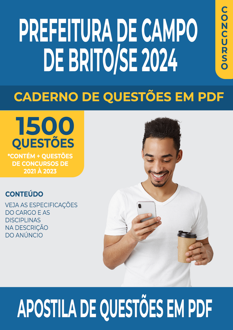 Apostila de Questões para Concurso da Prefeitura de Campo de Brito/SE 2024 para Professor Pedagogo - Mais de 1.500 Questões Gabaritadas | loja123shop
