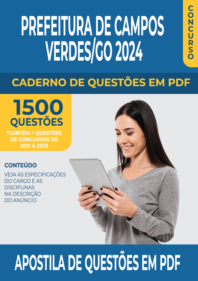 Apostila de Questões para Concurso da Prefeitura de Campos Verdes/GO 2024 para Engenheiro Ambiental - Mais de 1.500 Questões Gabaritadas | loja123shop