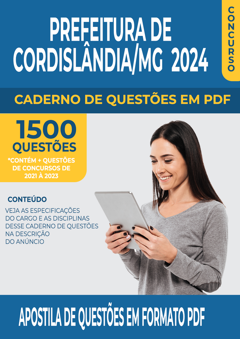Apostila de Questões para Concurso da Prefeitura de Cordislândia/MG 2024 para Professor de Ciências - Mais de 1.500 Questões Gabaritadas | loja123shop