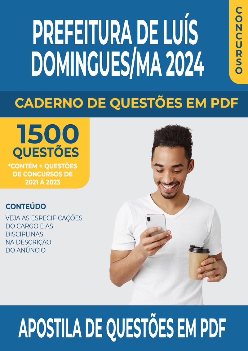 Apostila de Questões para Concurso da Prefeitura de Luis Domingues/MA 2024 para Educador Físico - Mais de 1.500 Questões Gabaritadas | loja123shop