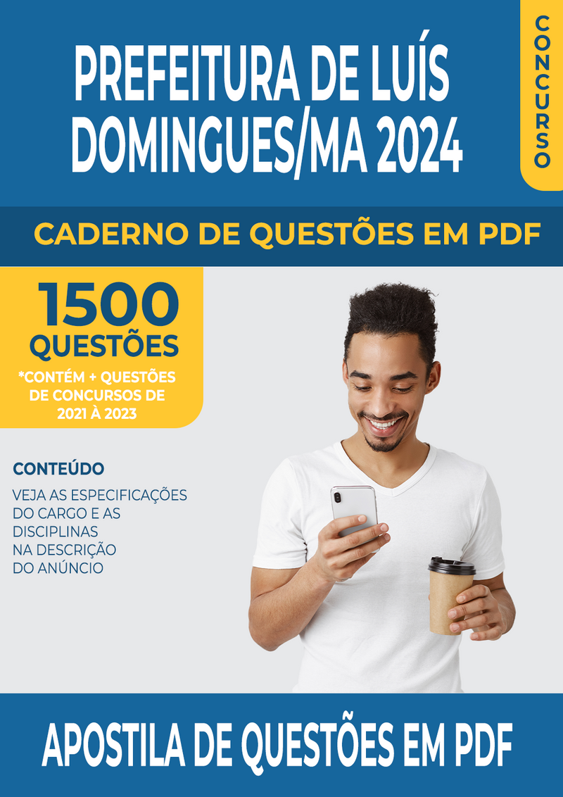 Apostila de Questões para Concurso da Prefeitura de Luis Domingues/MA 2024 para Professor de Geografia - Mais de 1.500 Questões Gabaritadas | loja123shop