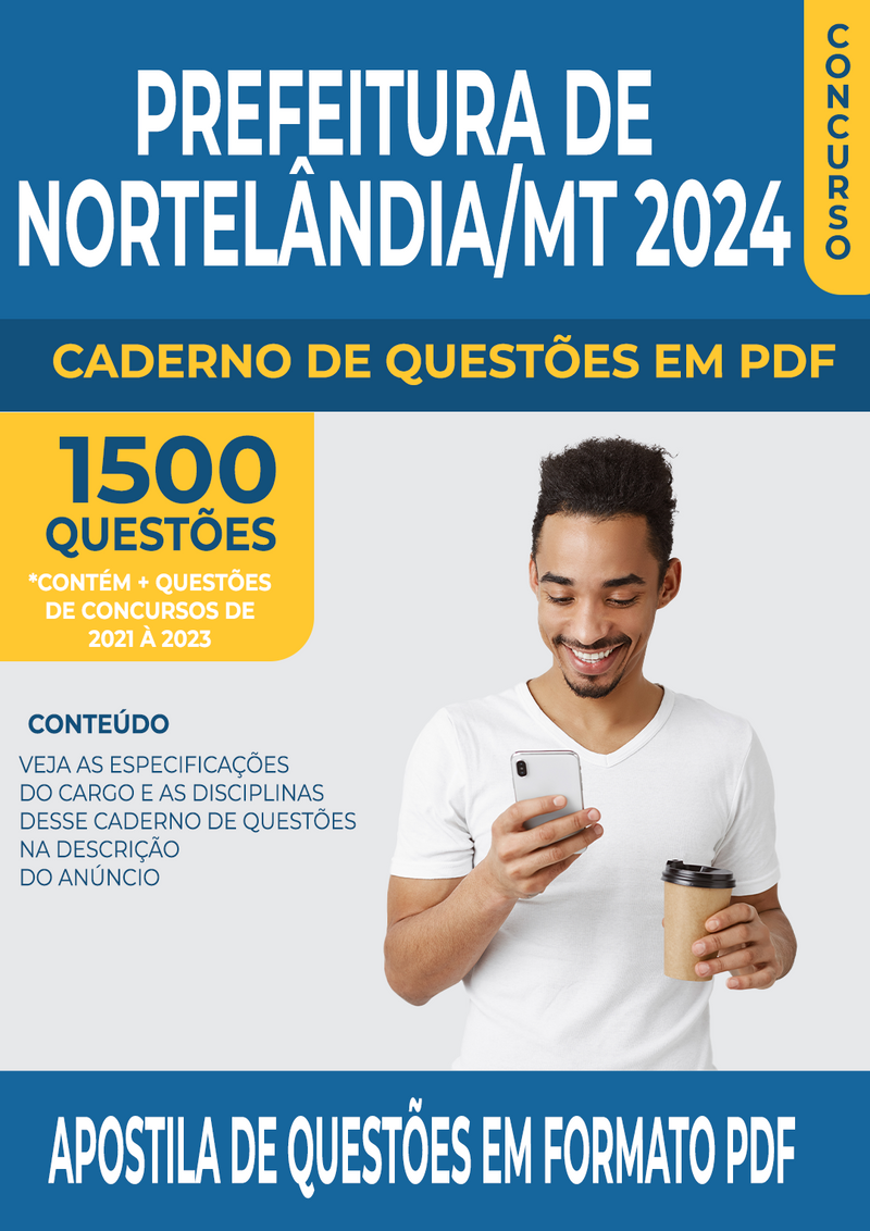 Apostila de Questões para Concurso da Prefeitura de Nortelândia/MT 2024 para Professor de Libras - Mais de 1.500 Questões Gabaritadas | loja123shop