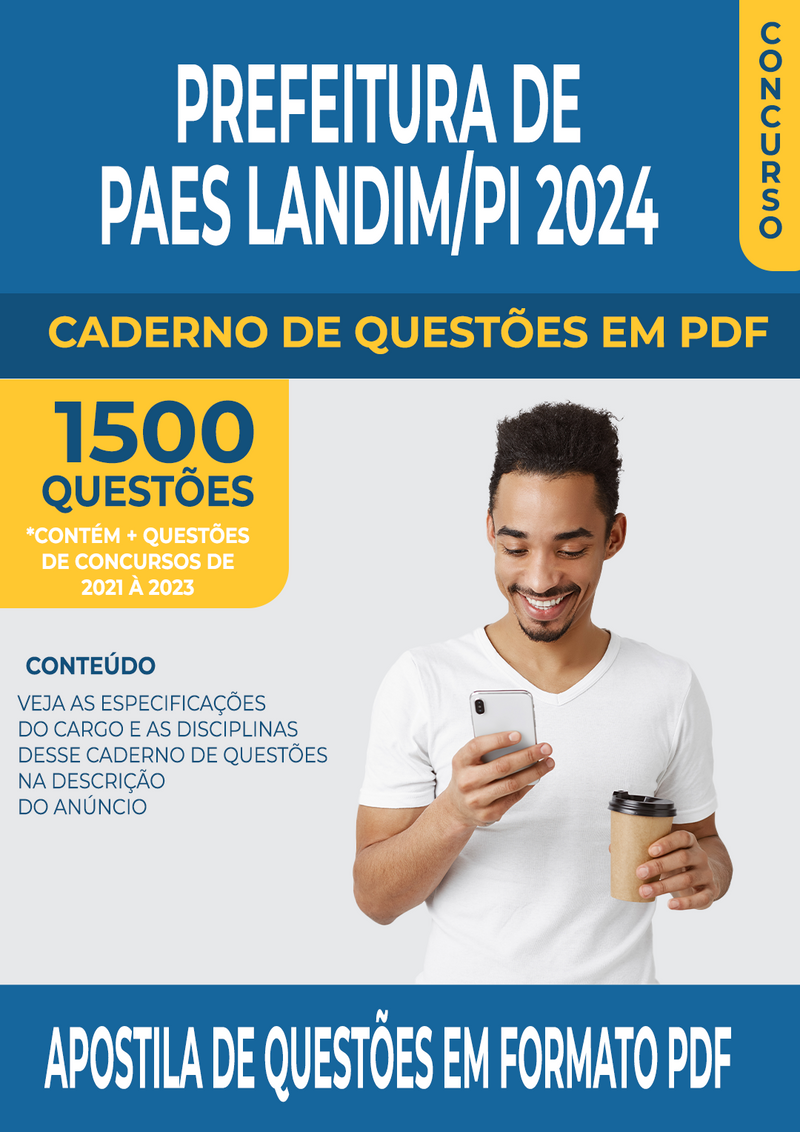 Apostila de Questões para Concurso da Prefeitura de Paes Landim/PI 2024 para Professor de Língua Inglesa - Mais de 1.500 Questões Gabaritadas | loja123shop