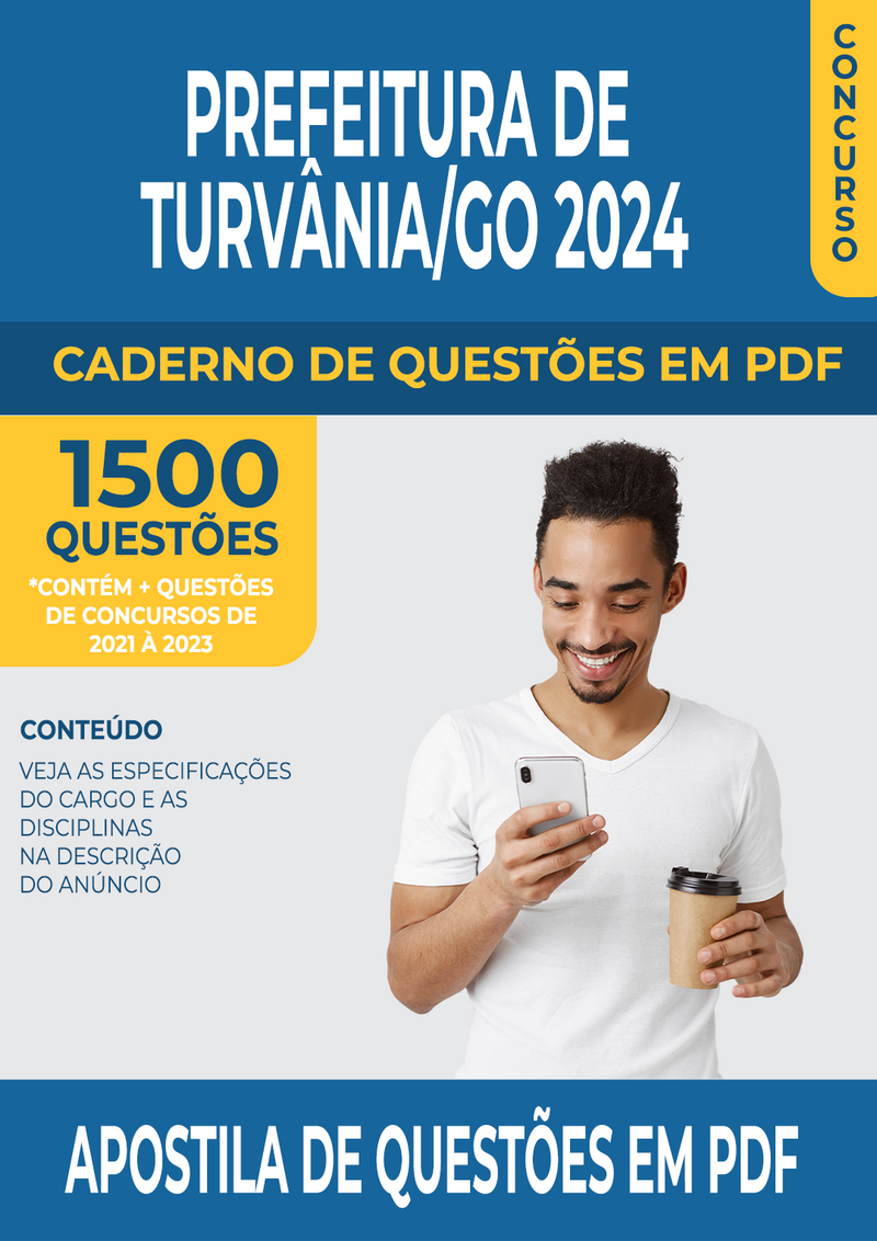 Apostila de Questões para Concurso da Prefeitura de Turvânia/GO 2024 para Professor de Física - Mais de 1.500 Questões Gabaritadas | loja123shop