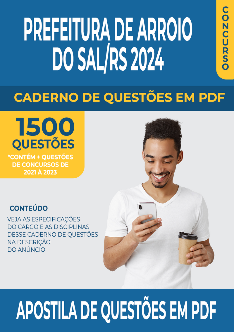 Apostila de Questões para Concurso da Prefeitura de Arroio do Sal/RS 2024 para Professor de Inglês - Mais de 1.500 Questões Gabaritadas | loja123shop