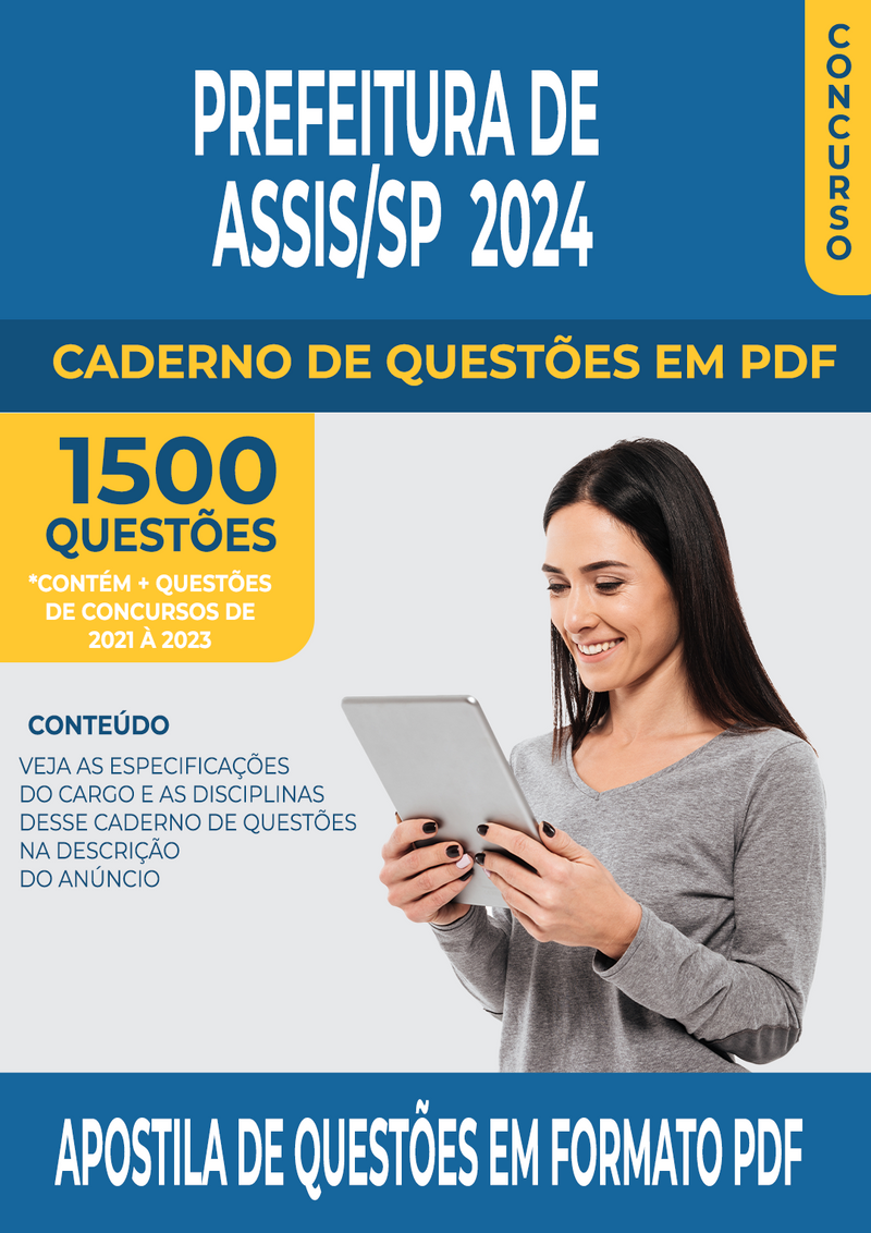 Apostila de Questões para Concurso da Prefeitura de Assis/SP para Fonoaudiólogo - Mais de 1.500 Questões Gabaritadas | loja123shop