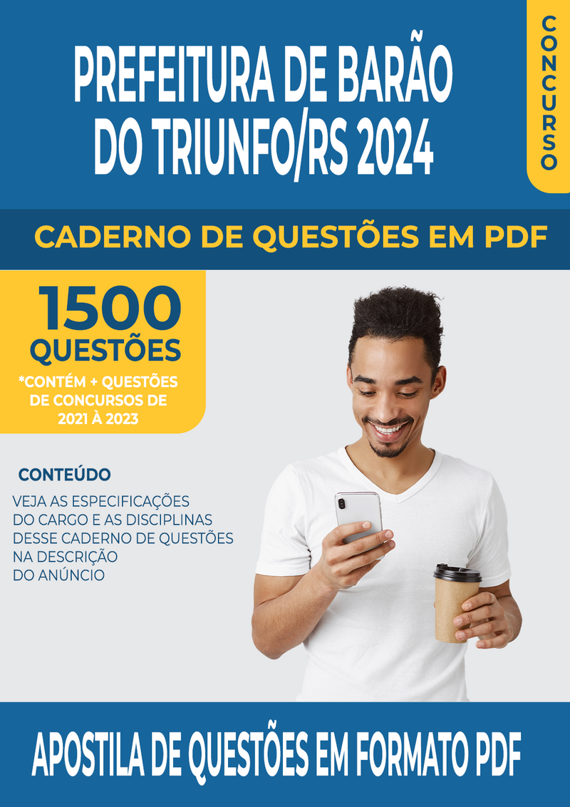 Apostila de Questões para Concurso da Prefeitura de Barão do Triunfo/RS 2024 para Professor de Biologia - Mais de 1.500 Questões Gabaritadas | loja123shop