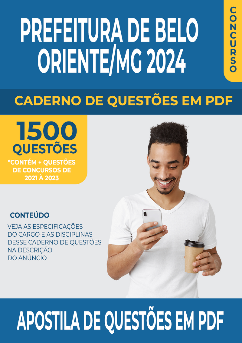 Apostila de Questões para Concurso da Prefeitura de Belo Oriente/MG 2024 para Professor de História - Mais de 1.500 Questões Gabaritadas | loja123shop