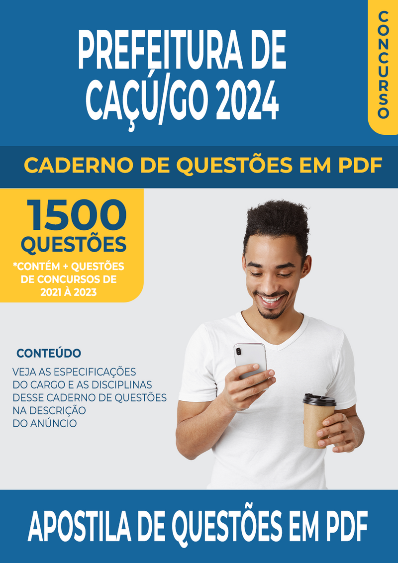 Apostila de Questões para Concurso da Prefeitura de Caçú/GO 2024 para Professor de Artes - Mais de 1.500 Questões Gabaritadas | loja123shop