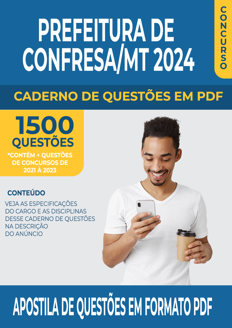 Apostila de Questões para Concurso da Prefeitura de Confresa/MT para Professor Polivalente - Mais de 1.500 Questões Gabaritadas | loja123shop