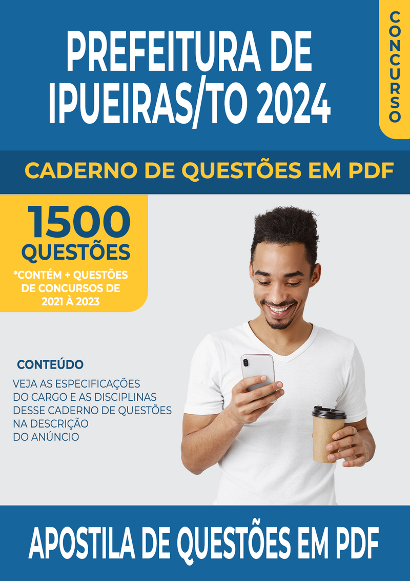Apostila de Questões para Concurso da Prefeitura de Ipueiras/TO 2024 para Professor de Educação Física - Mais de 1.500 Questões Gabaritadas | loja123shop