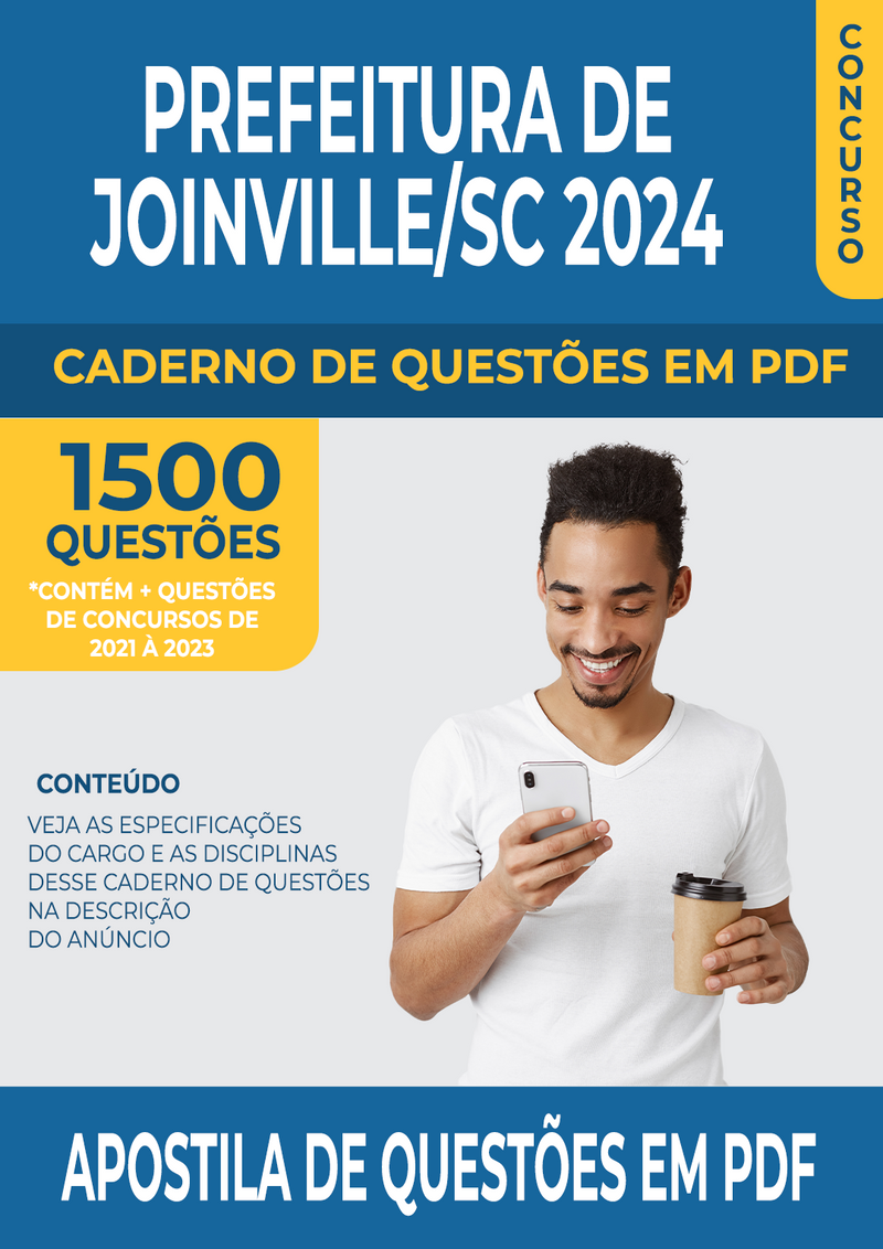 Apostila de Questões para Concurso da Prefeitura de Joinville/SC 2024 para Professor de Libras - Mais de 1.500 Questões Gabaritadas | loja123shop