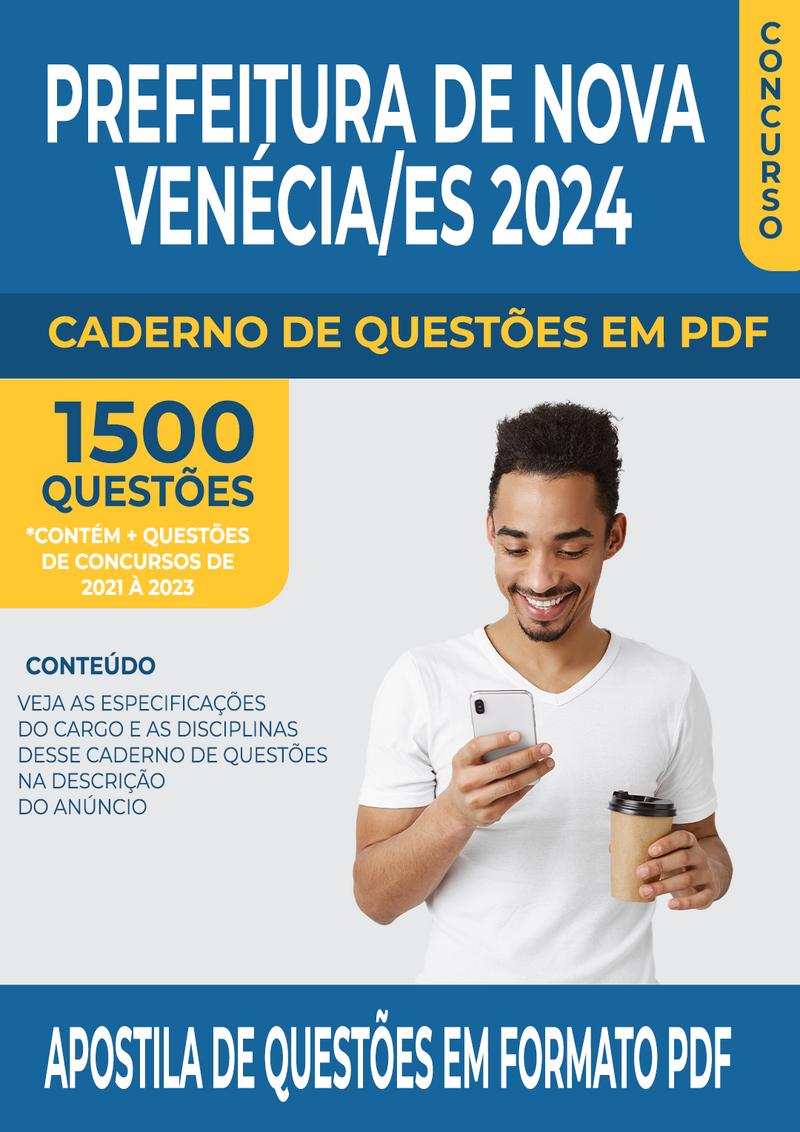Apostila de Questões para Concurso da Prefeitura de Nova Venécia/ES para Professor de Libras - Mais de 1.500 Questões Gabaritadas | loja123shop