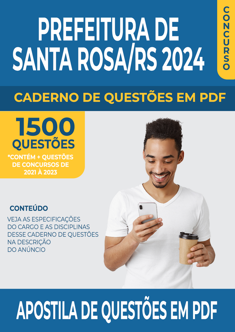 Apostila de Questões para Concurso da Prefeitura de Santa Rosa/RS 2024 para Nutricionista - Mais de 1.500 Questões Gabaritadas | loja123shop