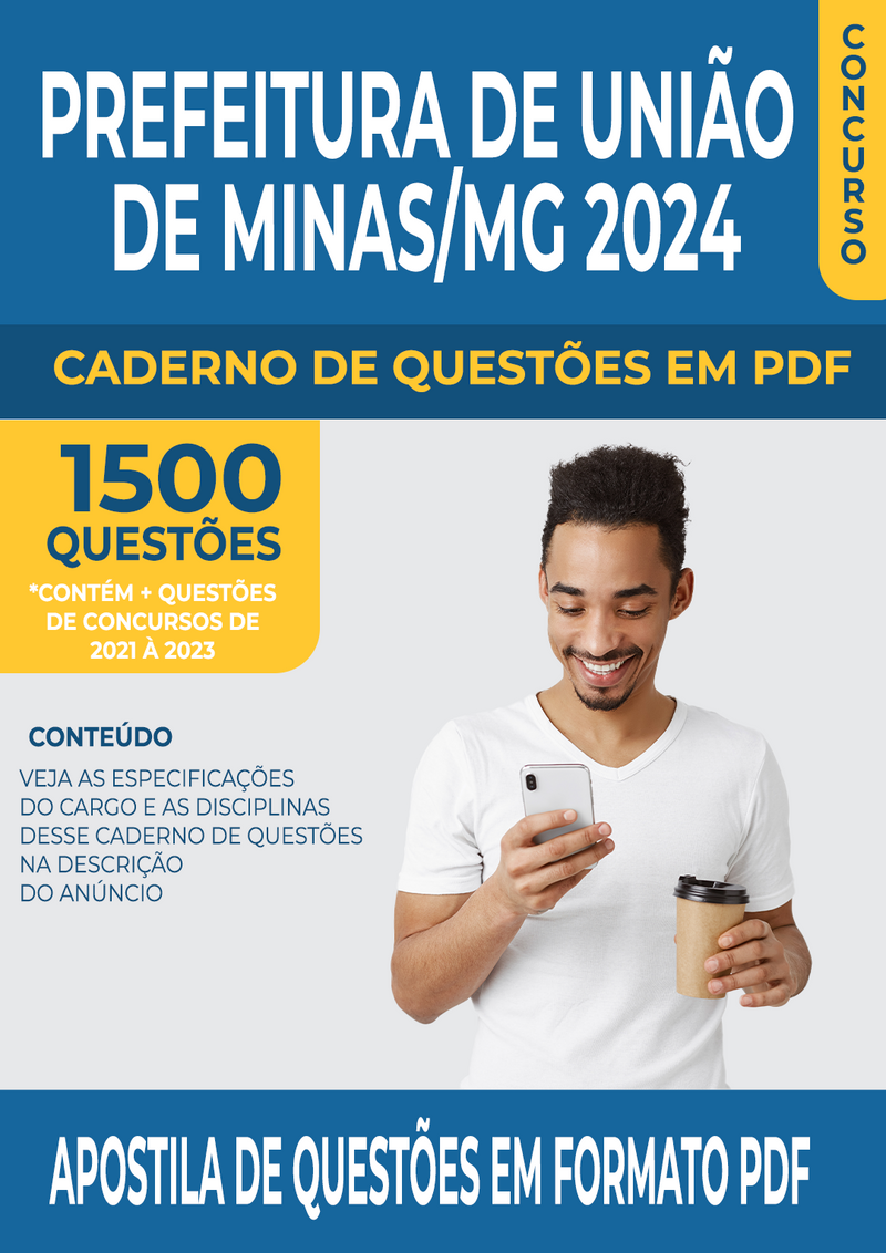 Apostila de Questões para Concurso da Prefeitura de União de Minas/MG para Professor Pedagogo - Mais de 1.500 Questões Gabaritadas | loja123shop