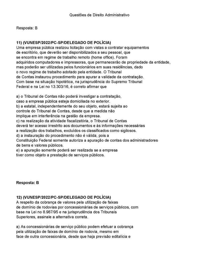 Apostila de Questões para Concurso PC-SP 2023 - Mais de 900 Questões de Concursos Anteriores da PC-SP da Banca Vunesp | loja123shop