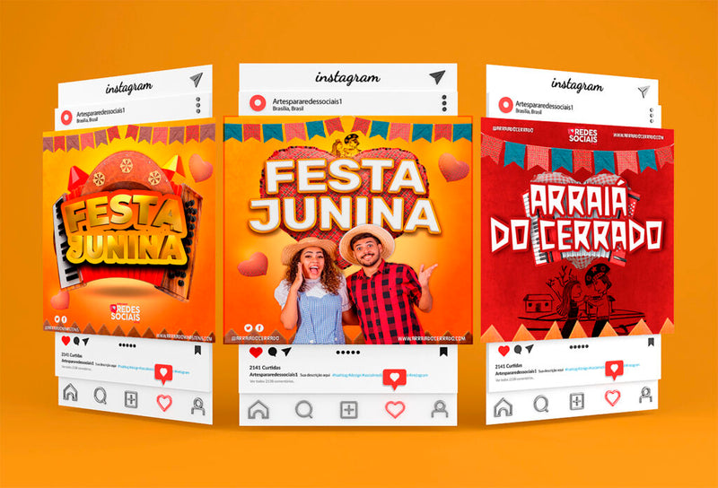 100 Artes de Criativos para Redes Sociais de Festa Junina | loja123shop