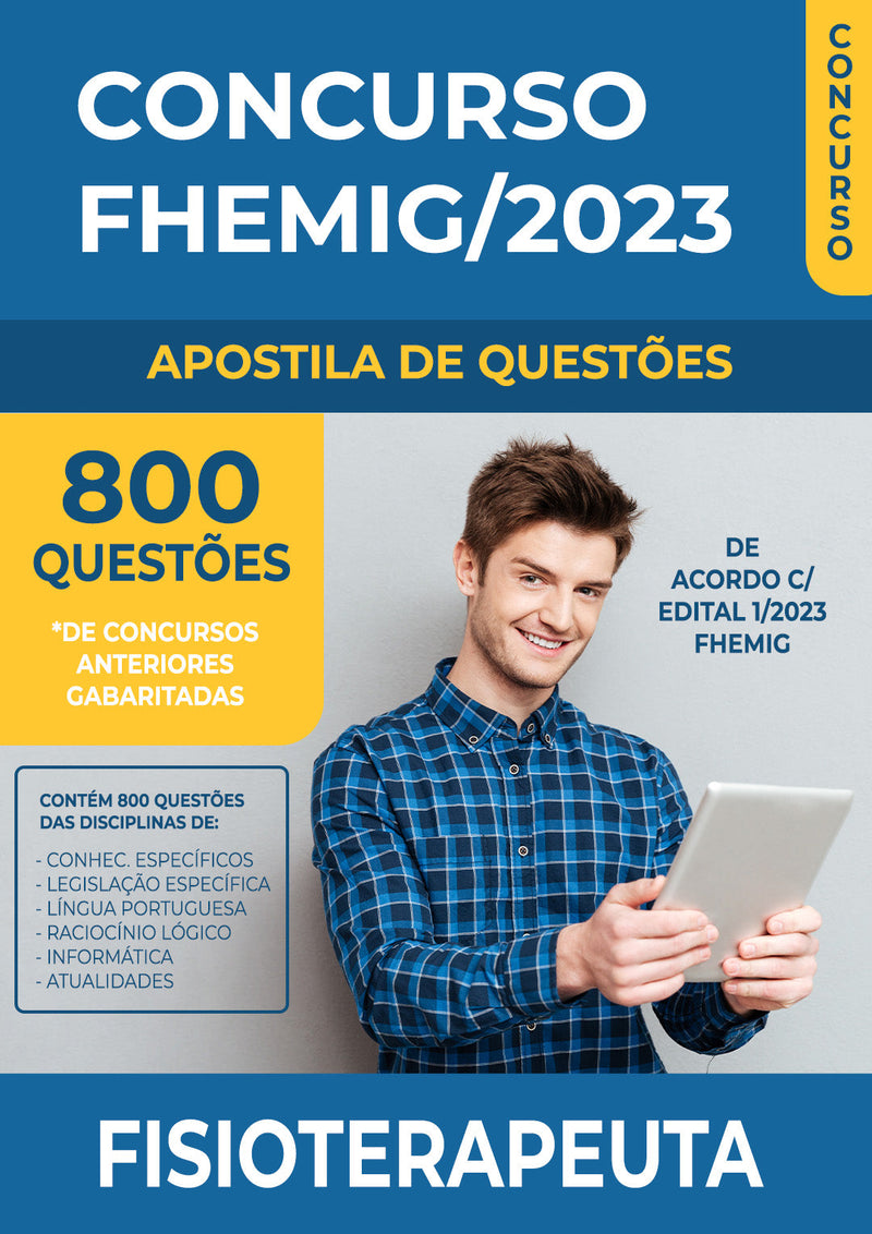 Apostila de Questões para o Concurso FHEMIG 2023 para Fisioterapeuta - Mais de 800 Questões Gabaritadas | loja123shop